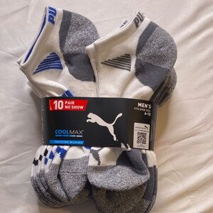 Puma Men's Ankle Socks - White, Gray, Blue